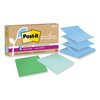 Post It Notes Super Sticky 100% Recycled Paper Super Sticky Notes, 3 x 3, Oasis, 70 Sheets/Pad, 6PK 70007079976